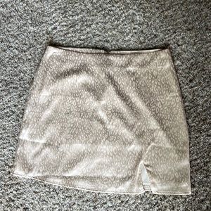 Nude cheetah skirt with slit